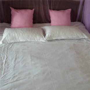宾馆酒店四件套纯白色涤棉床上用品套件旅店民宿三件套床笠款床单