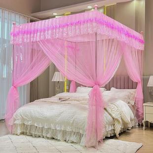 1.5米加粗三开门蚊帐不锈钢支架落地1.2m床纹帐加密双人 2024新款