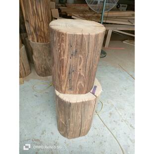 边几木墩风化老榆木打金木墩根雕凳子茶台底座实木树墩树桩原矮凳