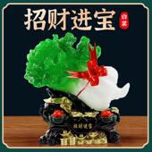 玉白菜摆件上市树脂仿玉招财进宝新款 创意招财客厅玄关摆件批发