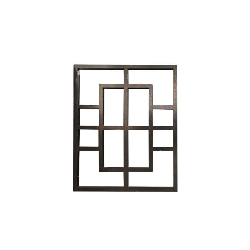 定制款铝艺格栅铝焊接铝屏风隔断仿木纹造型复古烤漆加工方管合