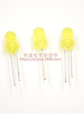 5MM黄发黄黄色发光二极管LED灯发光管F5黄灯1包1000个