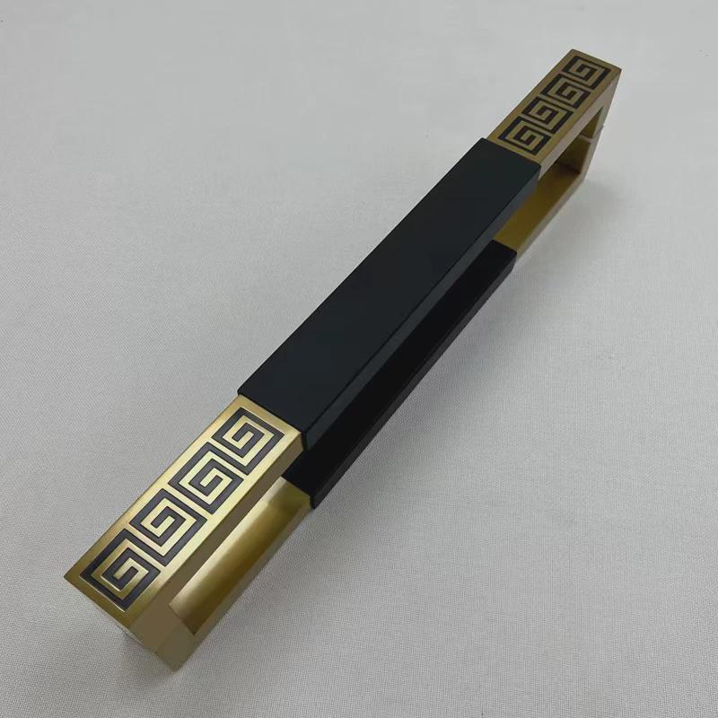 6E3X玻璃门把手新中式仿古酒店实木门拉手双开木质门把手定制简