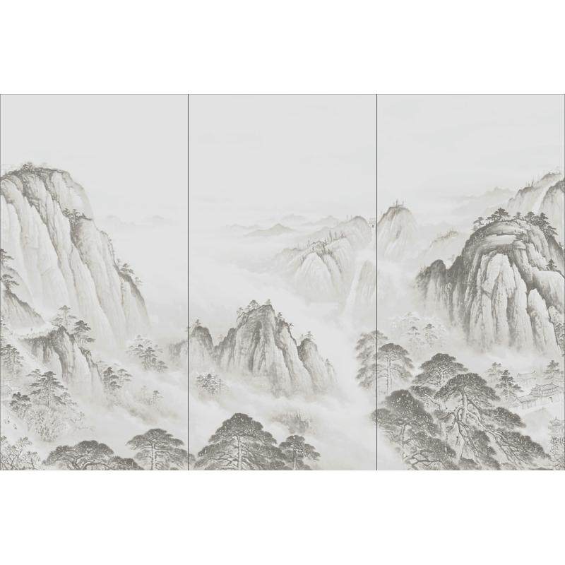 佛山办公室批发客厅大板厂家墙砖新中式瓷砖电视背景墙山水画岩板