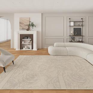 法式复古客厅地毯2024轻奢新款高级感墨风卧室床边地毯加厚批发