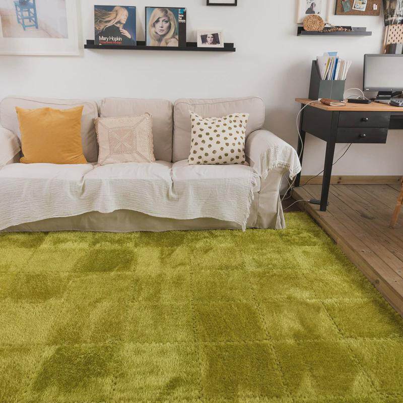 qjao批发拼接客厅地垫ins风房间地毯床边地板垫卧室全铺绒毛飘窗