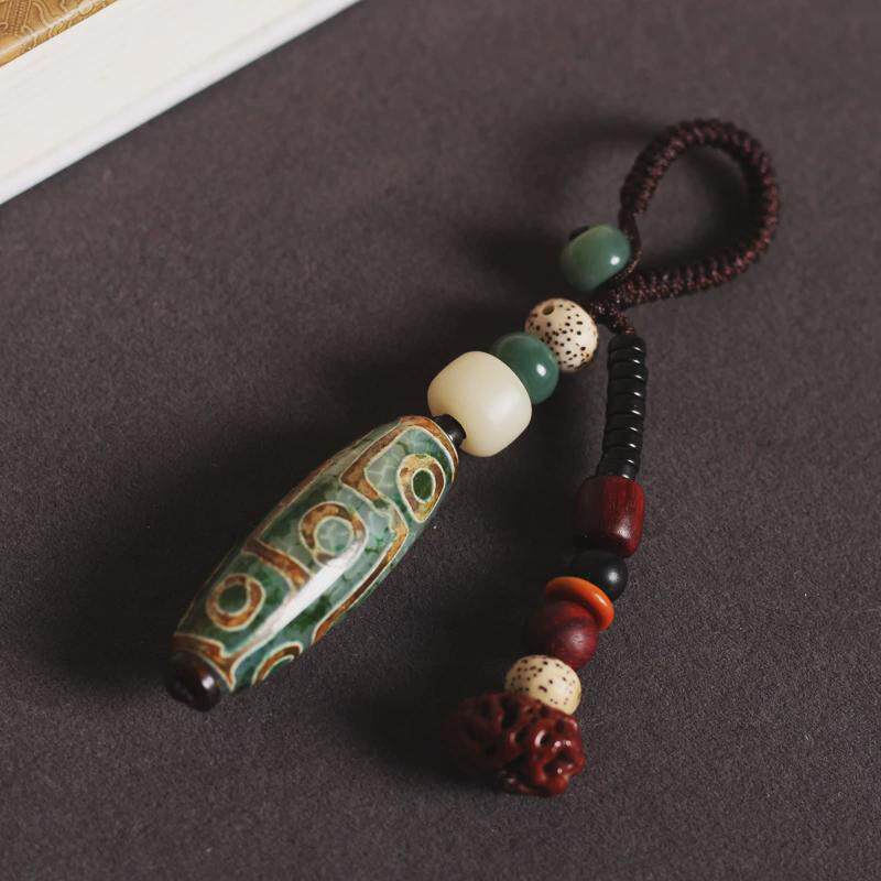 玛瑙九眼天珠菩提子汽车钥匙挂件钥匙扣手工创意个性吊坠链男女款