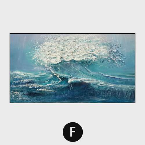 手绘立体油画海浪胸怀大海玄关背景墙装饰画现代客厅餐厅抽象挂画