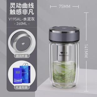 车载耐热杯 万象可泡杯男女士家用大容量双层水杯透明玻璃携式