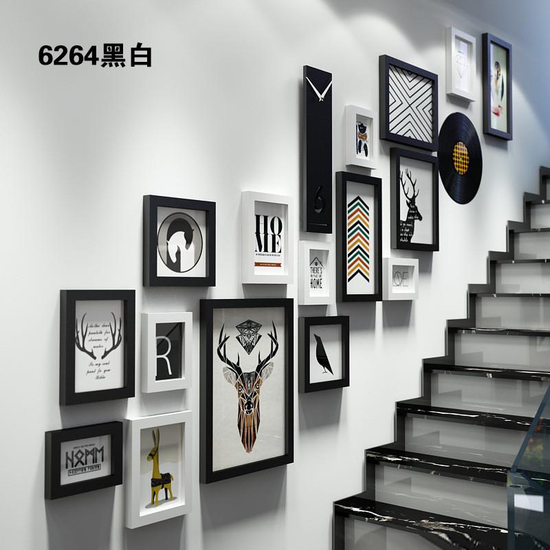 高分子_楼梯照片墙批发组合相框工业风装饰画相框钟表挂画包邮框
