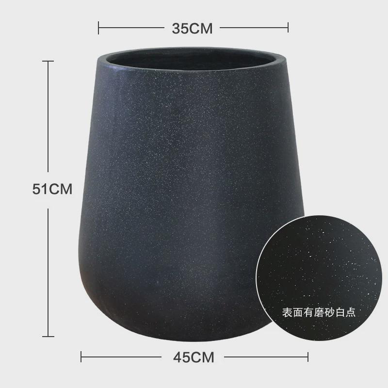 客厅落地特大号花盆创意庭院大型植物盆器个性简约超大种树盆黑色