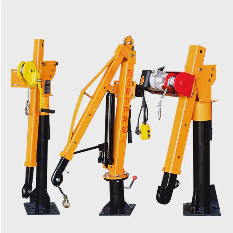 热销随车吊随车货车皮卡小吊机车载起重机12v24v悬臂液压车载吊运