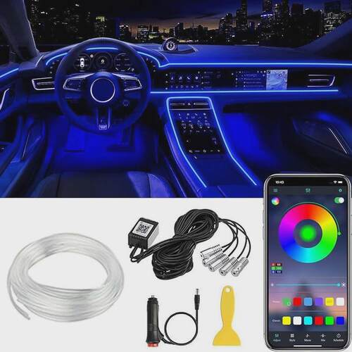 汽车led氛围灯RGB1600万色光纤氛围灯音乐节奏灯车内氛围灯全车