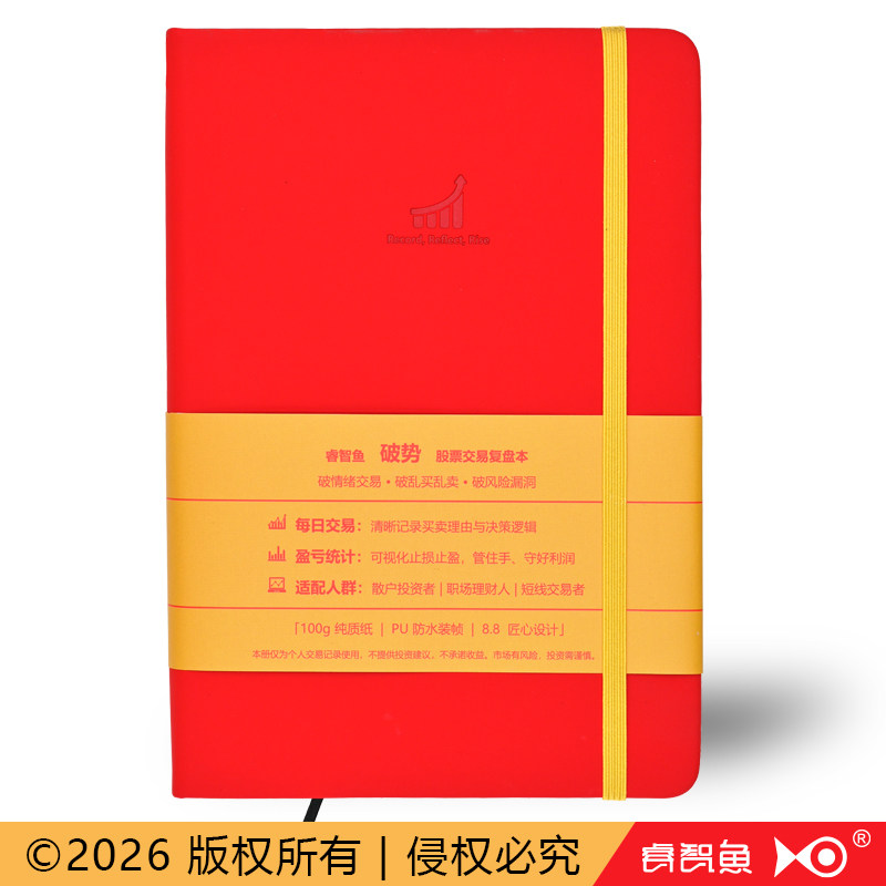 睿智鱼破势股票复盘本 A 股投资交易日志 情绪管理止盈止损笔记本