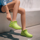 雨鞋 加棉保暖可拆洗车厨房厚底浅口低帮水靴女 女短筒春秋休闲韩版