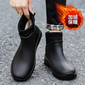 厚底水鞋 时尚 短筒防水休闲雨靴外穿厨房防滑胶鞋 男士 钓鱼工作雨鞋