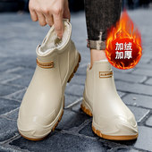 外穿短筒雨靴防滑防水厨房工作胶鞋 时尚 男士 钓鱼新款 雨鞋 水鞋 男款