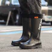 加厚耐磨加棉矿工雨鞋 高筒反光雨靴劳保男士 户外工作钓鱼水鞋