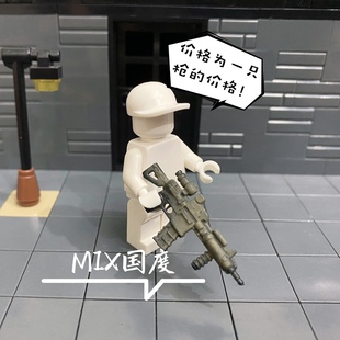 MIX国度战损版满配m416武器枪吃鸡绝地反击大逃杀积木第三方配件