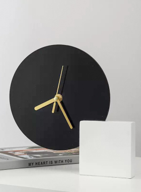 现代简约大理石桌钟装饰模型房书桌客厅酒柜餐具柜软装饰展示