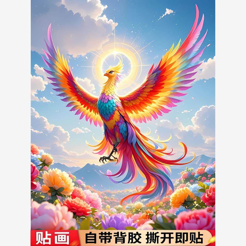 富贵吉祥七彩凤凰图涅槃