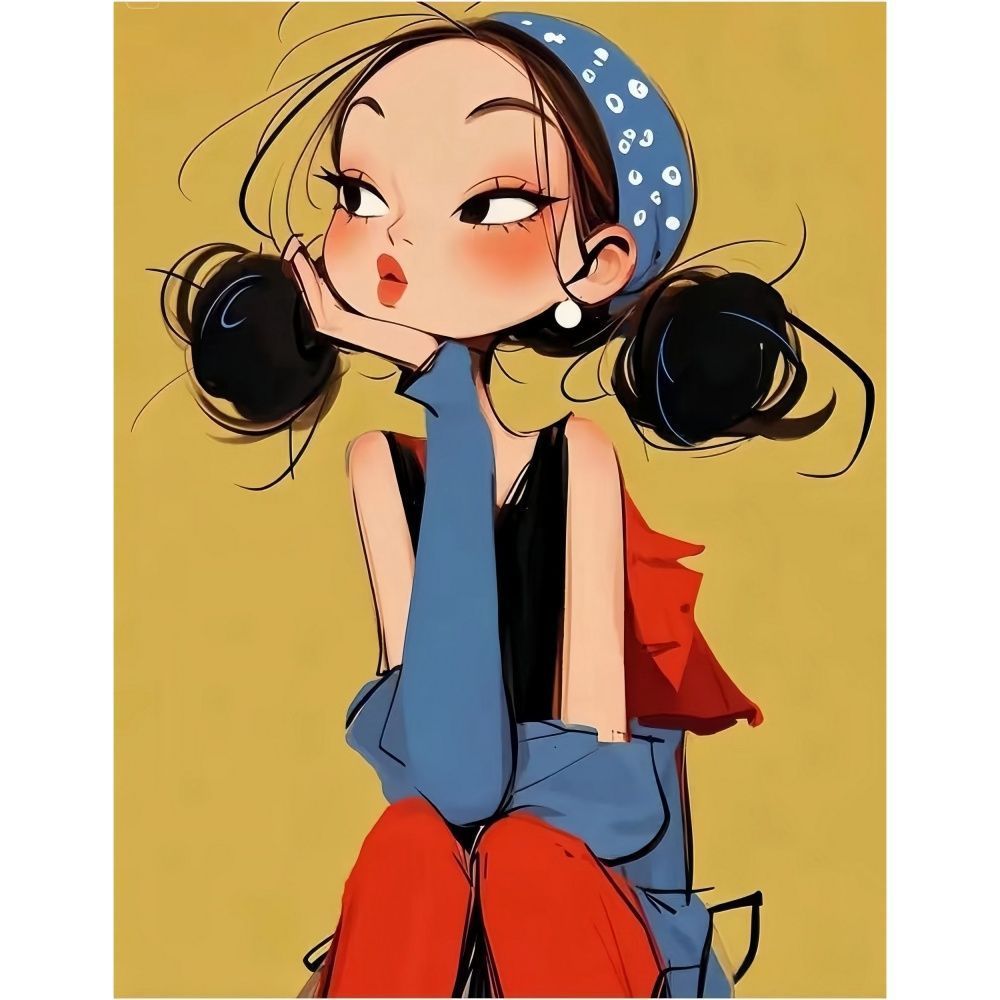 俏皮女孩高清海报贴纸卧