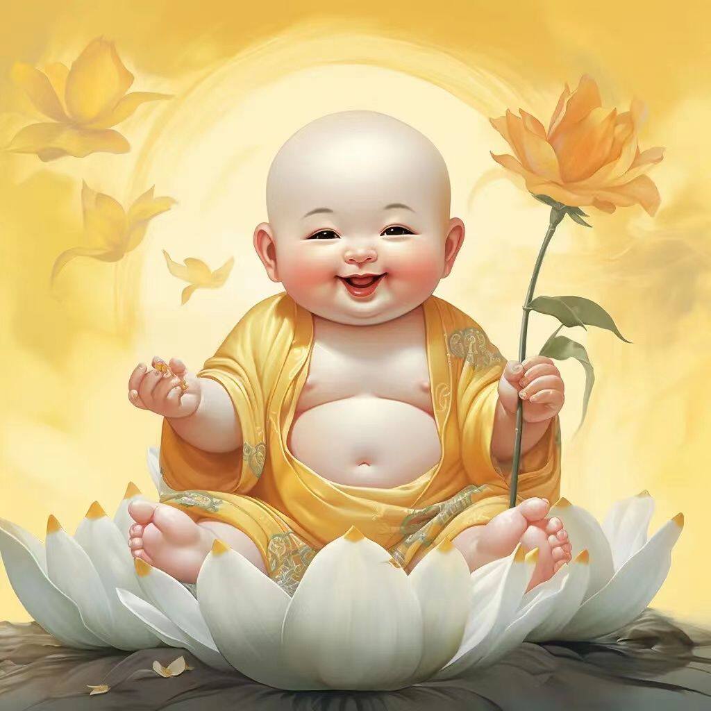 可爱小沙弥墙贴画网红宝