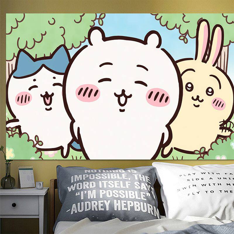 吉伊卡哇海报Chiikawa壁纸墙贴防水自粘定制宿舍墙面卡通可爱贴纸