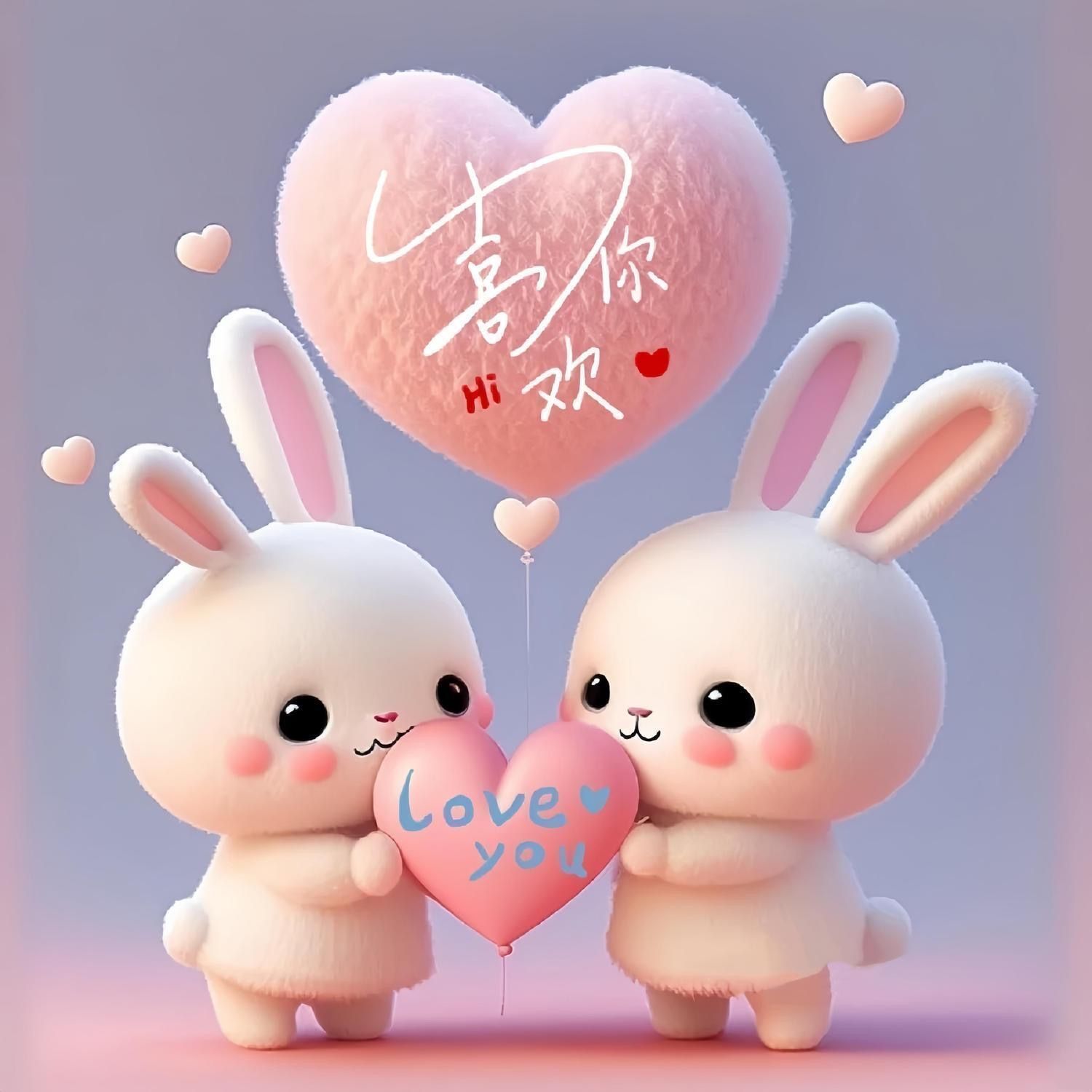 卡通可爱小兔子治愈自粘