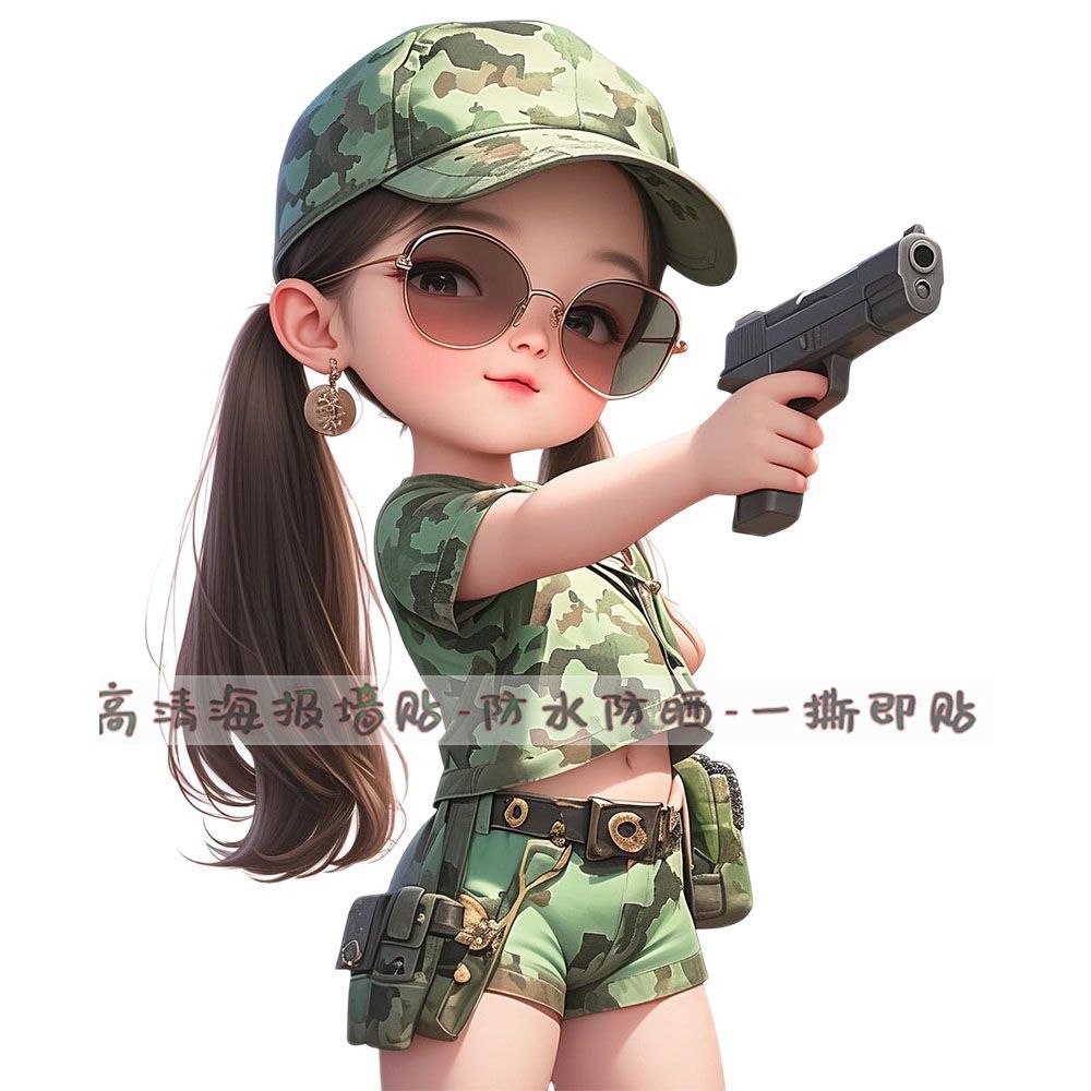 英姿飒爽穿军装美少女系