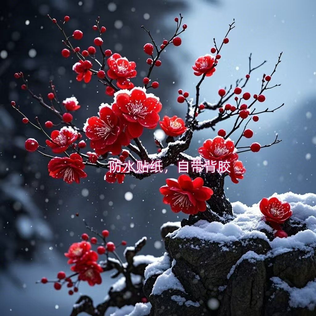 仿真唯美寒梅冬天雪景画