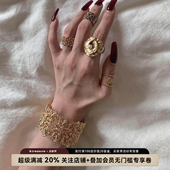 B.treasure 花朵蕾丝开口手镯戒指中古首饰小众手镯戒指手饰叠戴