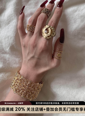 B.treasure蕾丝开口手镯戒指
