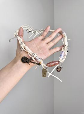 B.treasure 废土风手工编织项链吉他吊坠做旧复古小众设计感颈链