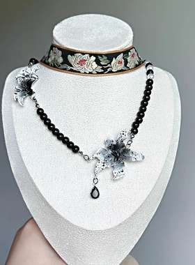 B.treasure 个性叠戴花朵项链小众饰品中古饰品Vintage复古项链
