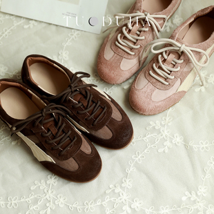 脱毒家 复古回溯丨真皮复古德训鞋软底运动单鞋女休闲平底板鞋