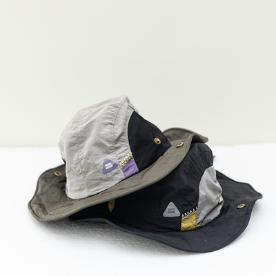 夏季新款儿童户外山系拼接渔夫帽男童夏季防晒速干透气拼色遮阳帽