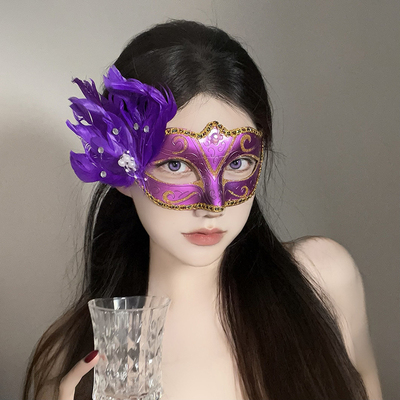 万圣节面具半脸成人儿童化妆