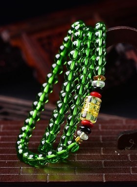 天然正品橄榄石多圈多层水晶手链