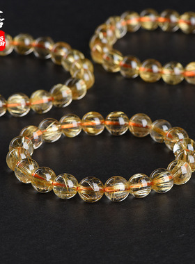 蓓蓓福  天然金发晶手链 银发晶手串 绿发晶 diy发晶钛晶手链