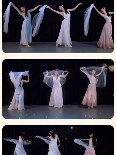 Белый прозрачный танец шарф пряжи будет расцветать облачный голов головы марлей