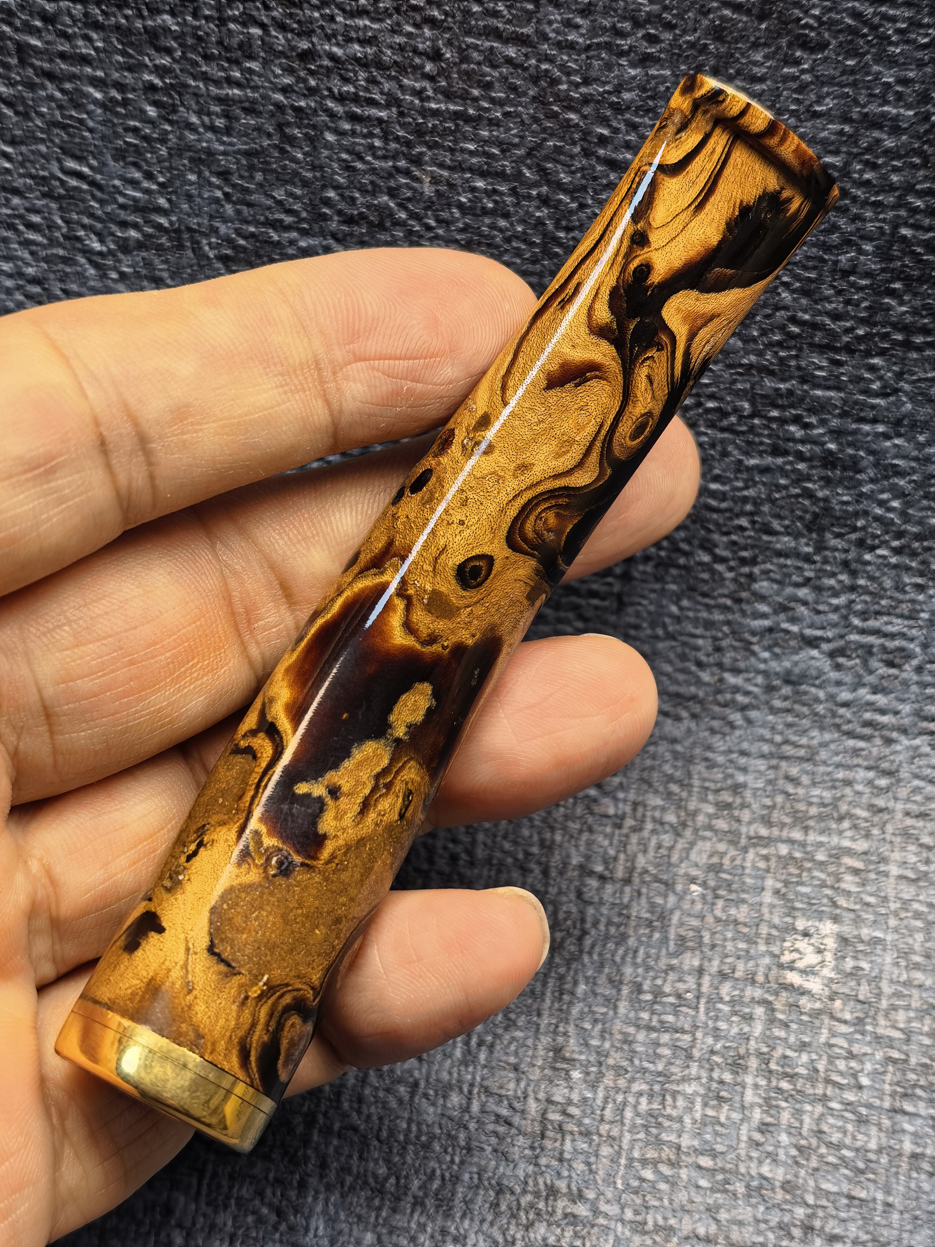 天然海柳血柳活柳保真文玩烟嘴长106直径20粗中细三用编号E376