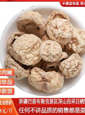 新疆巴音布鲁克口蘑菇那拉提干野蘑菇巩乃斯林场白蘑菇干景区特产