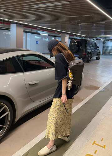 “定制人丝乔其印花”神奇花裙 斜裁轻薄碎花长款鱼尾裙半身裙女