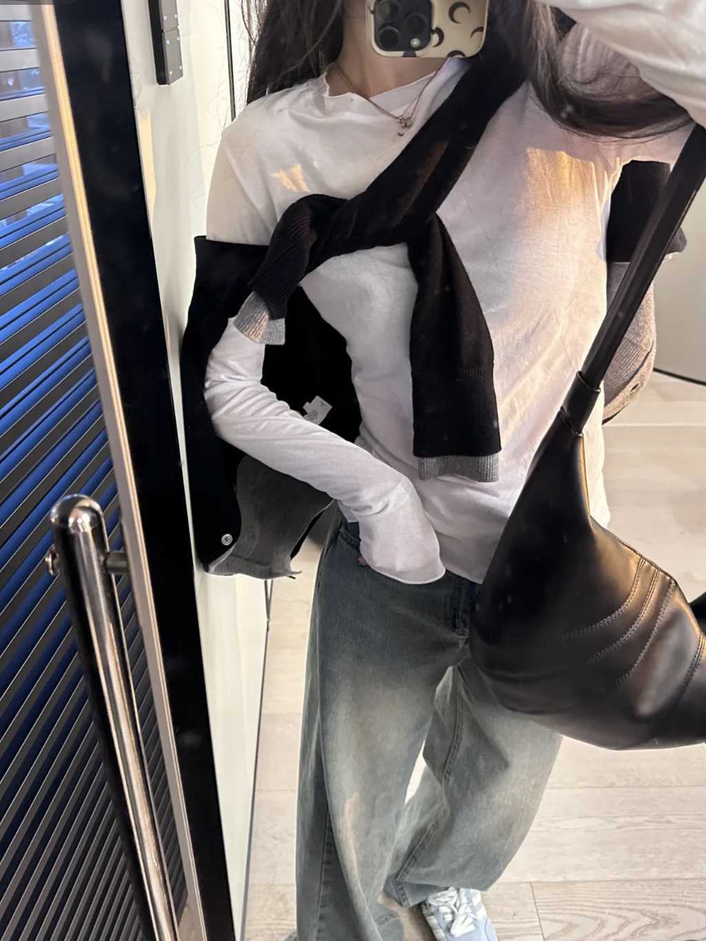 叠穿纸片人神t~俱显瘦设计感圆领长袖t恤女小众内搭修身打底衫