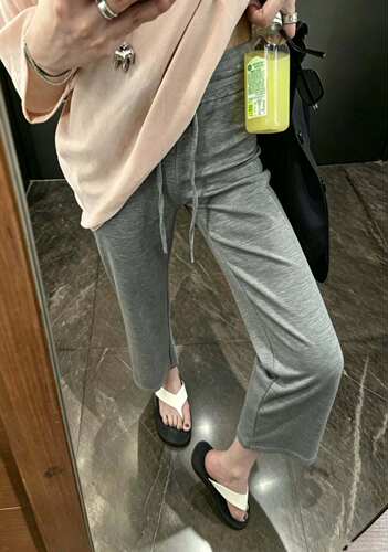 “云朵冰乳裤”天丝莱赛尔八分裤夏季凉感显瘦高弹抽绳小微喇裤