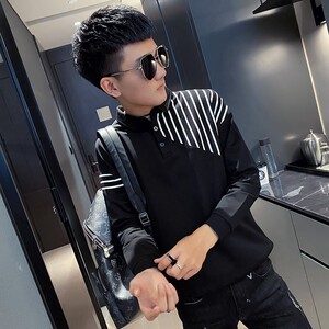 秋装社会精神小伙修身卫衣男ins潮流 A343-WY56 白1图片