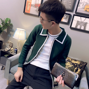 2021秋冬新款社会小伙针织开衫外套男潮 502-MY61-P85 黑 控105图片