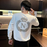 WY73秋装社会精神小伙修身卫衣男套头衫黑1，男装卫衣，电商A343