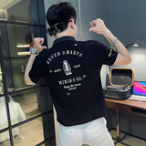 PL71-P45社会精神小伙修身刺绣短袖polo衫白，男装Polo衫，电商A343